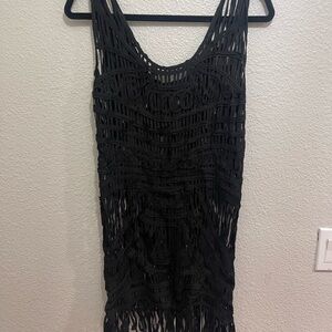 Hot & Delicious Black Macrame Cover Up